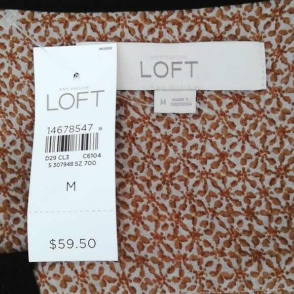LOFT Sheer Brown & Black Blouse- NWT - Picture 13 of 14